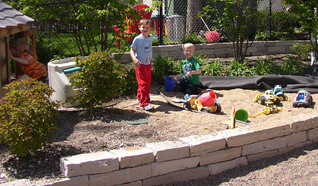Edina Morningside Preschool kids in the play yard